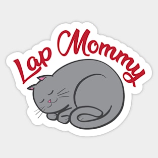 Lap Mommy (grey cat) Sticker